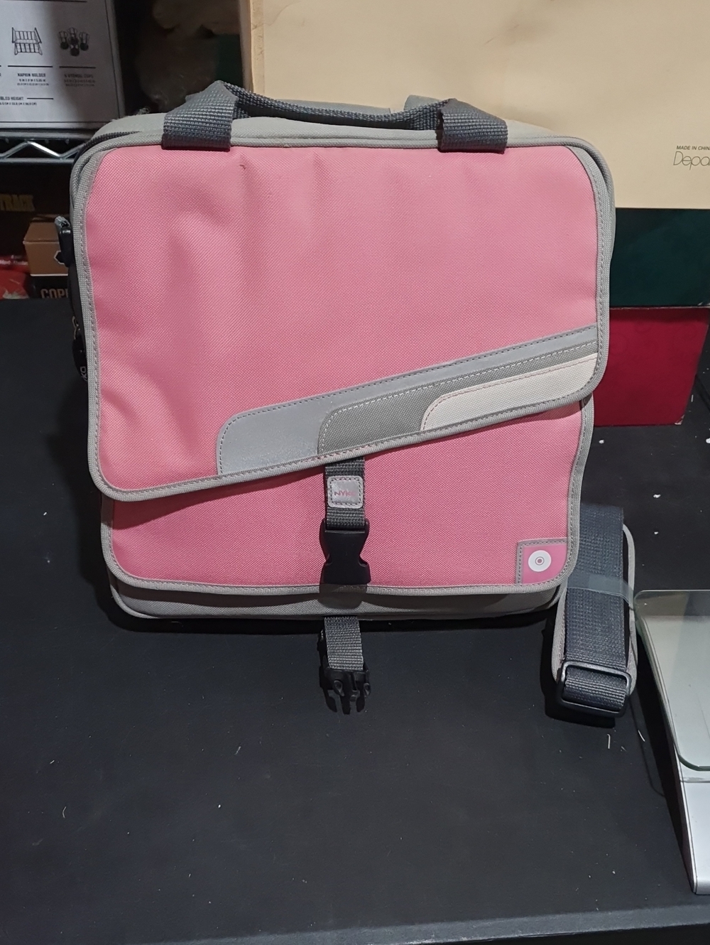 Wii Console Game Travel Bag - Pink And Grey